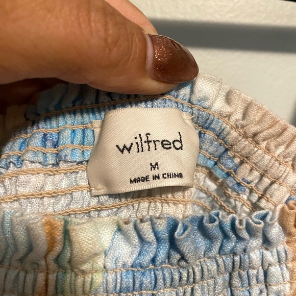 Wilfred Blue and Tan marbled smocked top dress medium - Picture 5 of 8